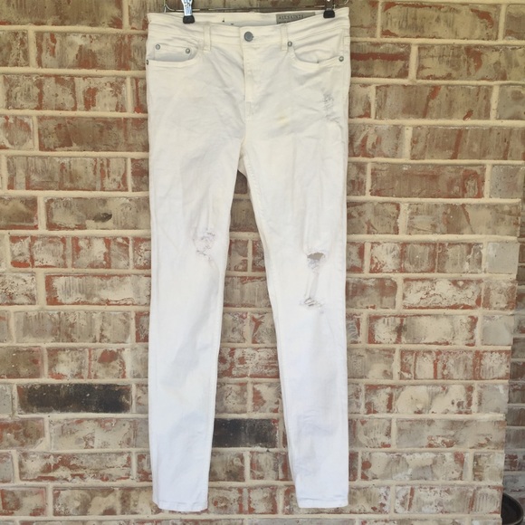 All Saints Denim - All Saints -Mast Fit Vtg White Distressed Skinnies